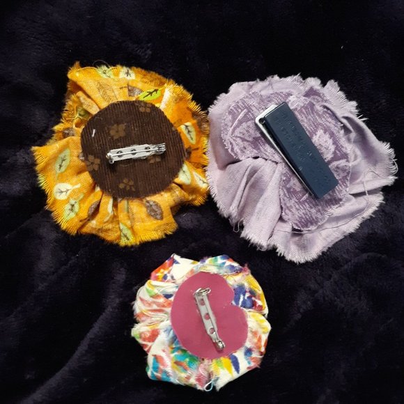 Three Vintage  Beautiful Colorful Handmade Pins - Picture 2 of 2